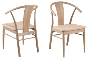 Set 2 piese Scaune dining Janik, Alb, 83x54x54 cm - Img 6