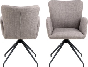 Set 2 piese Scaune dining Laura, Gri, 86x57x61.5 cm - Img 4