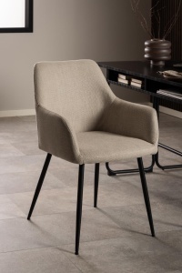 Set 2 piese Scaune dining Lizzy, Bej, 85x59x59 cm - Img 6