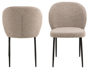 Set 2 piese Scaune dining Patricia V1, Bej, 82x52x57.5 cm - Img 5