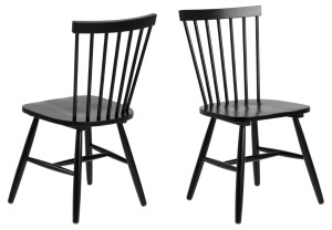 Set 2 piese Scaune dining Riano, Negru, 86x50.5x49.5 cm - Img 4