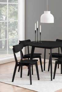Set 2 piese Scaune dining Roxby, Negru, 79.5x45x55 cm