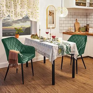 Set 2 scaune dining, Songmics, Verde, 62.5x60x85 cm - Img 4