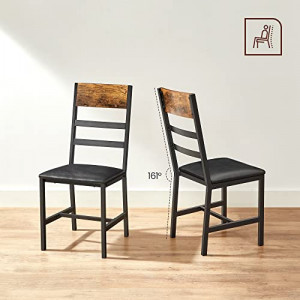 Set 2 scaune dining, Vasagle, Negru, 41.7x42.9x95 cm - Img 2