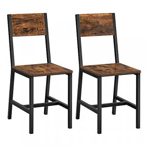 Set 2 scaune dining, Vasagle, Negru , 87.6x50x36 cm - Img 2