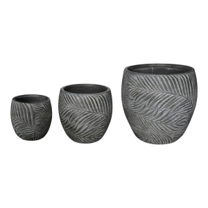 Set 3 buc. ghivece decorative, Dortu, Gri inchis, 56x56x55 cm