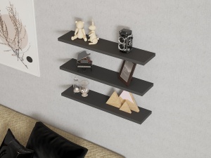 Set 3 polite de perete Boss Antracit 60x1.8x14.5 cm - Img 2