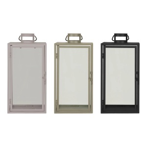 Set 36 piese Felinare decorative pentru lumanari Alabama, Negru, 71.5x54x120 cm