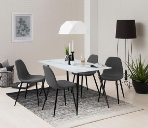 Set 4 piese Scaune dining Wilma, Gri, 84x44.5x56 cm