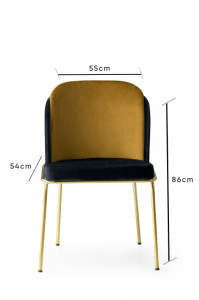 Set 4 Scaune Dore Negru-Gold - Img 7