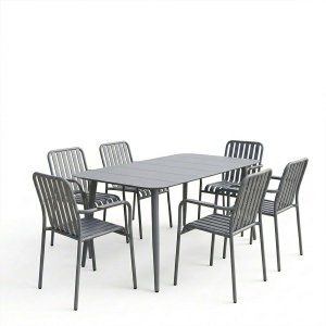 Set 7 bucati masa si scaune gradina, Heven Vista, Antracit, 80x150x72 cm - Img 2