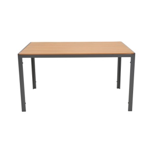 Set de 5 buc masa si scaune de gradina Nares-Azelie C aluminiu antracit si plasa cu plywood culoare naturala 140x80x72.5 cm - Img 9