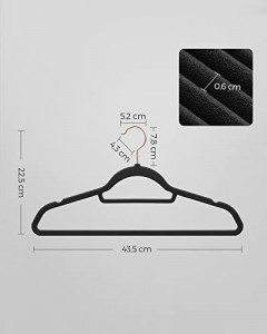 Set de 50 umerase de catifea, Songmics, Negru-Roz, 42.7x0.6x22 cm - Img 7