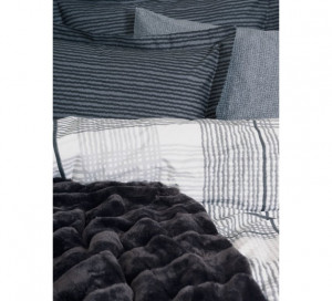 Set Lenjerie si Patura Smooth Negru (Bumbac 100%) - Img 2