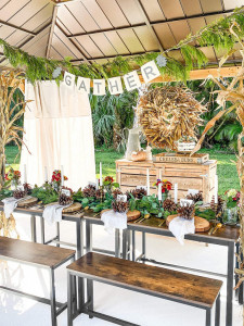 Set masa de dining si 2 banci Vasagle, Maro rustic, 110x70x75 cm - Img 3