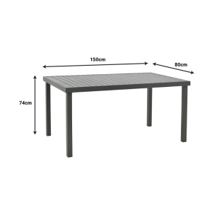 Set masa si scaune 5 buc de gradina Naoki-Kliton C Pako World Antracit 150x80x74 cm - Img 13