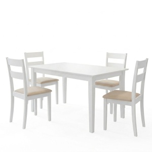 Set masa si scaune dining, 5 buc, Dallan Mabor, Pako, Natural 150x80x73.8 cm - Img 2