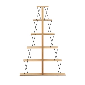 Set mobilier living masuta de cafea, 2 biblioteci si comoda TV, 4 buc, Tars, Stejar, 120x50x30 cm - Img 10