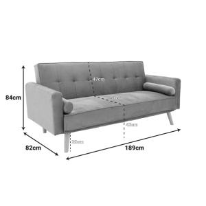 Set mobilier studenti canapea si masuta de cafea, 2 buc, Unwind, Gri, 190x84x80 cm - Img 10