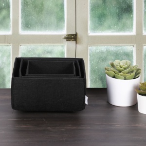 Set organizator de birou din fetru (3 bucati) HMY-6268 Negru 22.5x22.5x10 cm - Img 4