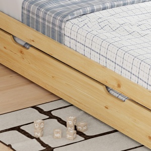 Set pat extensibil (fara saltele), 2 buc, Benia, Natural, 90x190 cm - Img 7