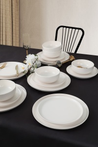 Set veselă din ceramică, 18 bucati X134700 Alb 28x28x2 cm - Img 5