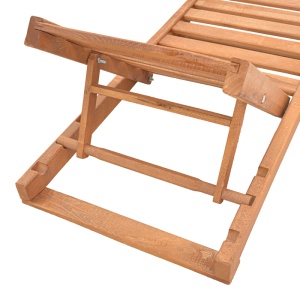 Sezlong Specta din lemn de fag solid culoare nuc 60x190x10 cm - Img 5
