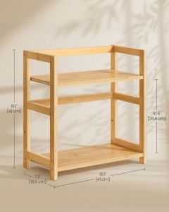 Suport pentru condimente, Bambou, Songmics, Natural, 41x18.6x41 cm - Img 3