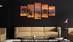 Tablou - Africa: Elephants 100x50 cm - Img 2