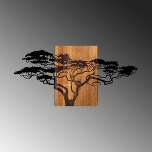 Tablou din lemn si metal Acacia Negru 144x3x70 cm - Img 6