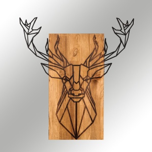 Tablou din lemn si metal Deer Negru 61x66 cm - Img 6