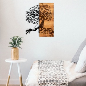 Tablou din lemn si metal Nefes Negru 47x58 cm - Img 2