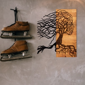 Tablou din lemn si metal Nefes Negru 47x58 cm - Img 4