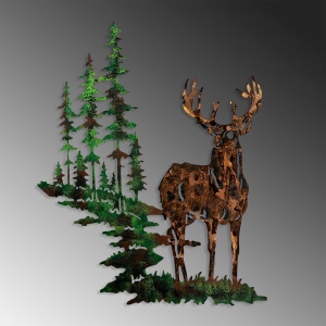 Tablou metalic Deer Multicolor 65x79 cm - Img 5