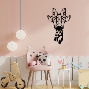 Tablou metalic Giraffe Negru 33x50 cm - Img 2