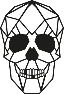 Tablou metalic Skull Negru 35x50 cm - Img 2