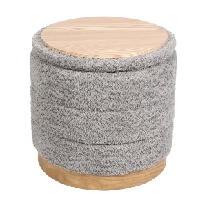 Taburet cu depozitare, Pelen, Pako, Gri 39x39x37 cm - Img 2