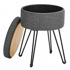Taburet cu depozitare, Songmics, Gri, 31×31×43 cm - Img 2