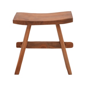 Taburet Shogun din lemn de tec in nuanta naturala 46x28x46 cm - Img 2