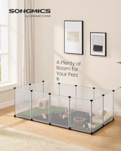 Tarc pentru animale de companie Alb Songmics 143x73x46 cm - Img 2