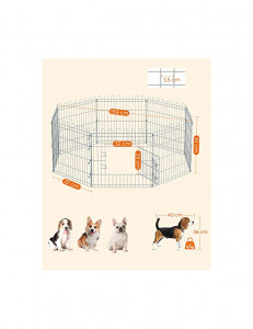 Tarc pentru animale de companie, Feandrea, Argintiu, ‎PPK001W01, 159 x 159 x 61 cm - Img 4