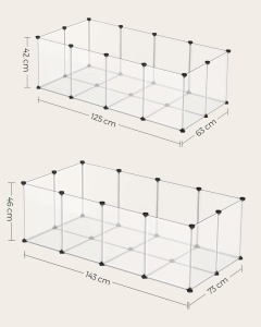Tarc pentru animale de companie, modular, , Songmics, Alb, 125x63x42 cm - Img 6