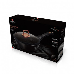 Tigaie Adanca cu capac, 24 cm, negru Rose Collection - Img 2