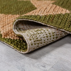 Traversa Effie Diamond Jute Verde masliniu 60x230 cm, Flair Rugs - Img 4