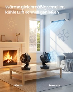 Ventilator, Island, Songmics, Negru, 25x26x38.4 cm - Img 6