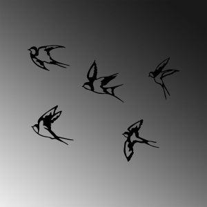 Accesoriu decorativ de perete metalic Swallows Negru 18x19 cm - Img 6