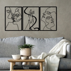 Accesoriu decorativ de perete metalic The Unity Of Love Negru 109x50 cm - Img 4