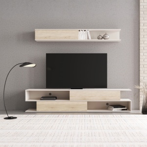Ansamblu comoda TV Brick Bej 240x40x50.4 cm