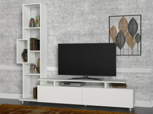 Ansamblu Comoda TV Tulip Alb - Img 2