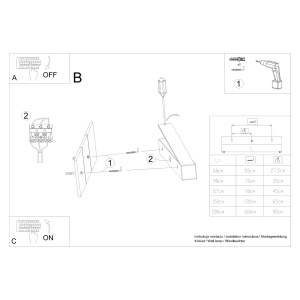 Aplica LED Pinne Alb 3000K 118x6x6 cm - Img 7